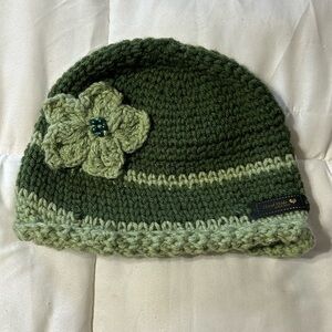 Handmade Cotton Crochet Floral Knit Beanie Hat
